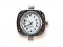 Antique Silver Rectangle Watch Face with Oval Dial